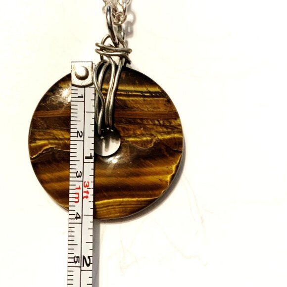 Tiger’s Eye Donut Pendant Necklace – Courage, Focus & Grounded Power - Picture 7 of 7